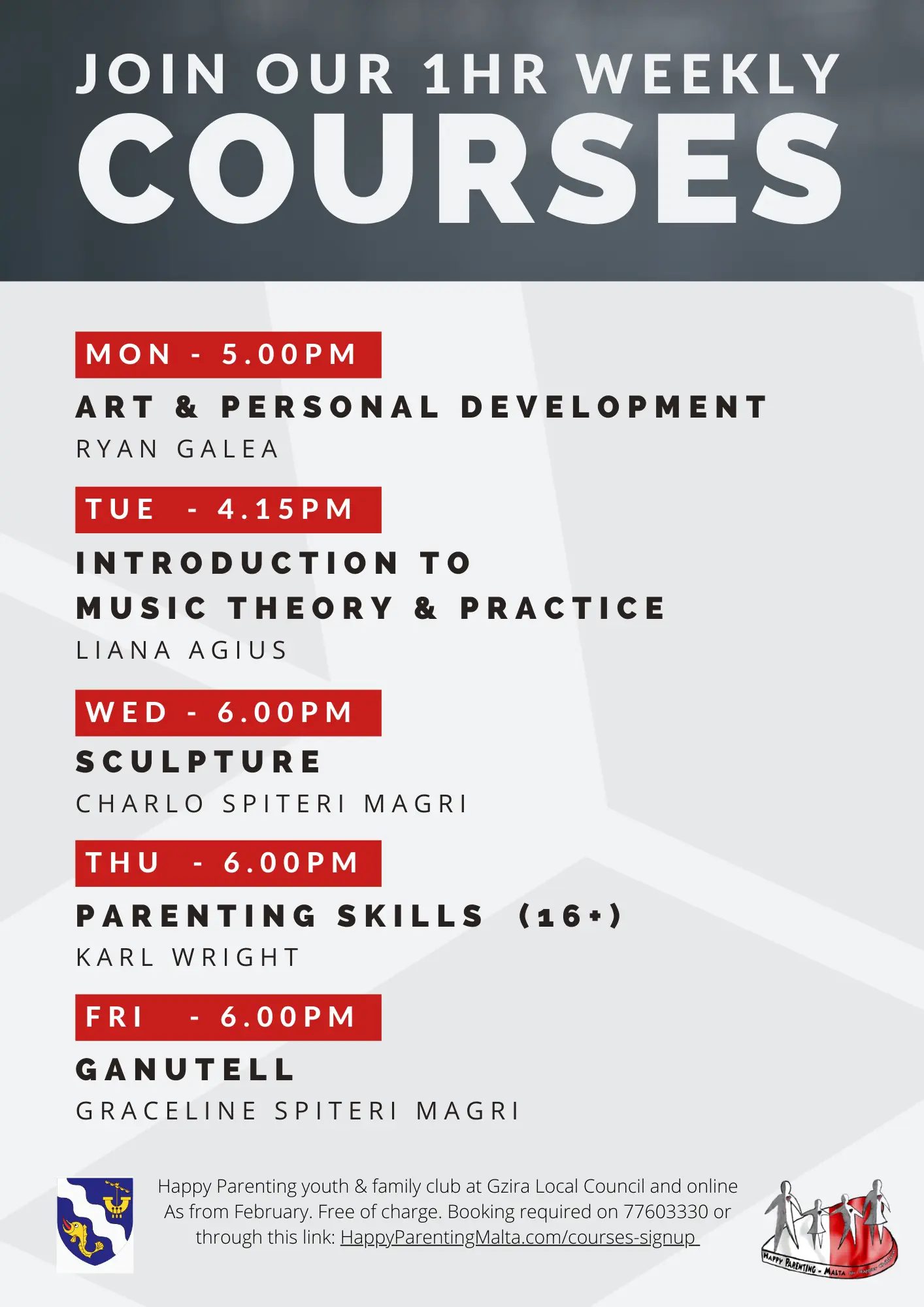 Weekly Courses Poster